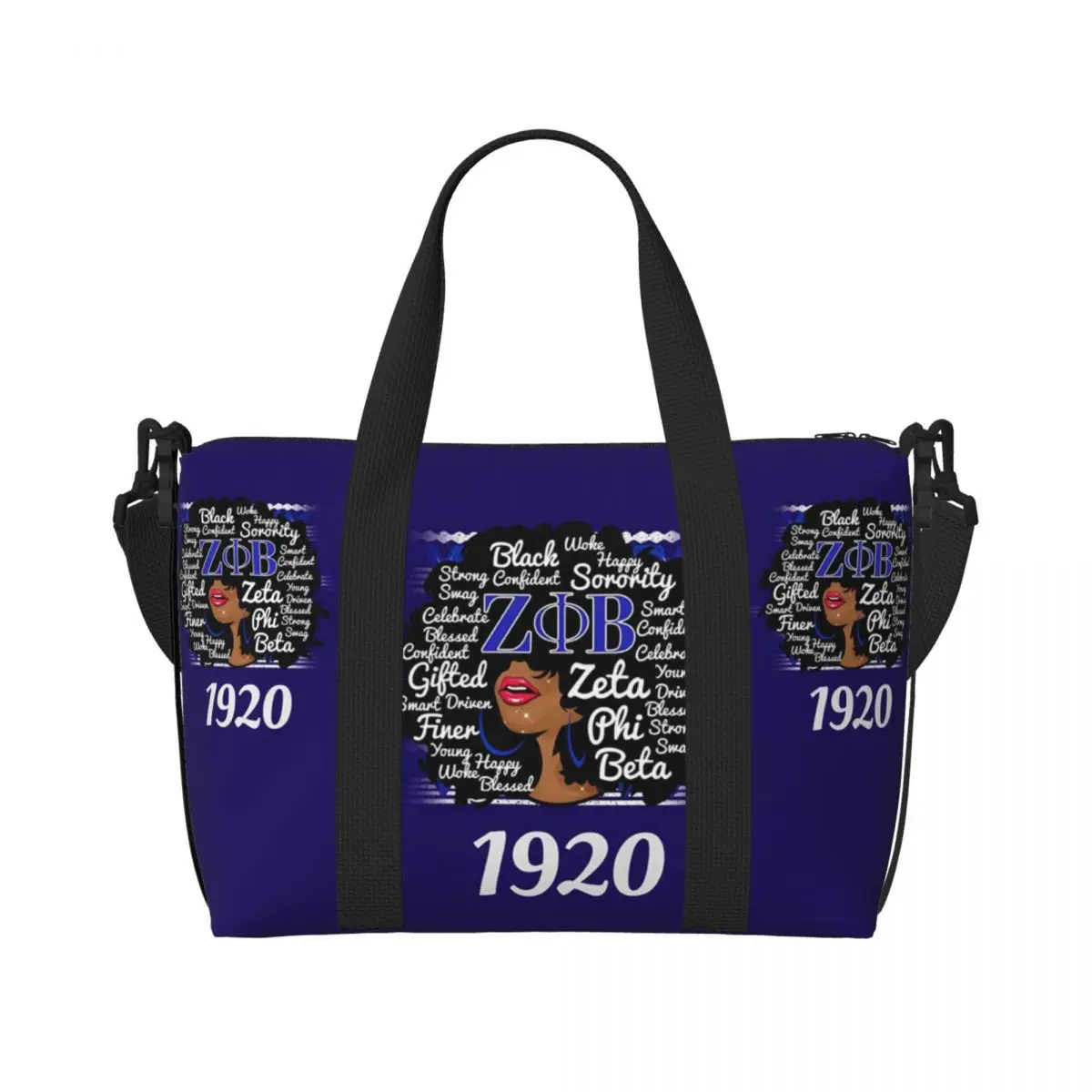 Bolso de mano personalizado Zeta Phi Beta Sorority para mujer, bolso de viaje de hombro con letra griega de gran capacidad 1920 para gimnasio en la playa