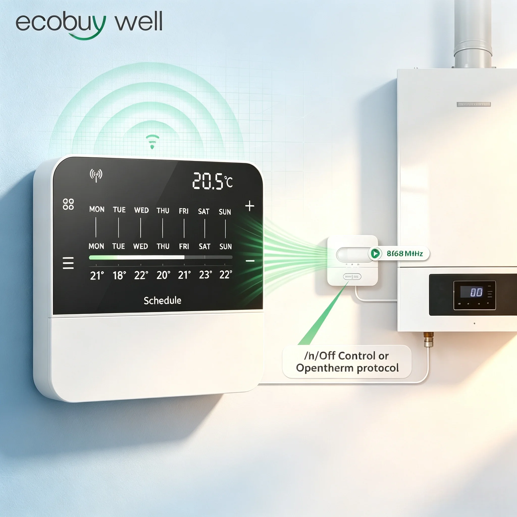 Opentherm Wireless Thermostat For Gas Boiler Water Heating Smart Thermostat Room Home Combi Battery Thermostat Temperature