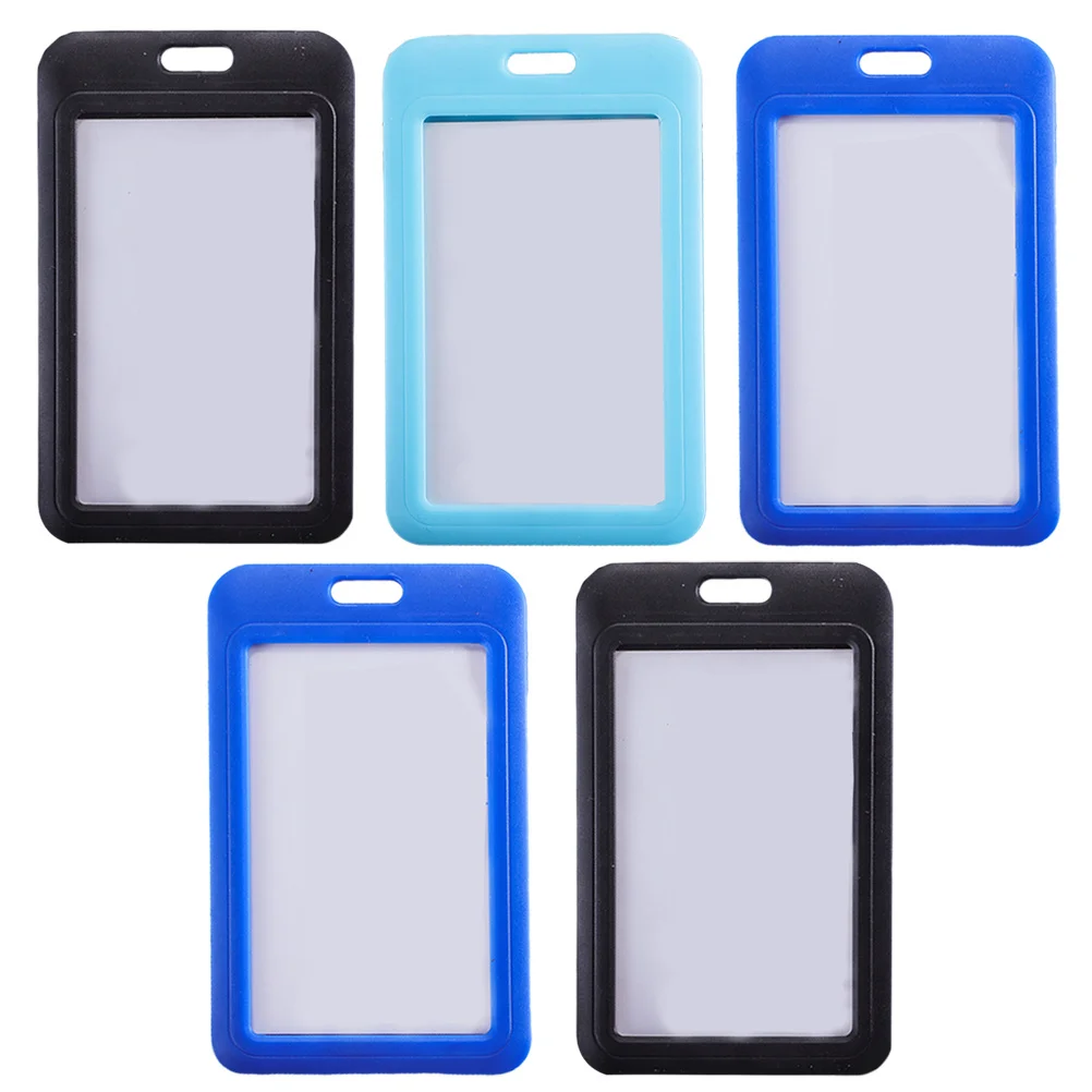 5 قطعة غطاء منزلق معرف شارة حامل الحبل لموظفي المكتب أوراق الاعتماد حامي حافلة تمرير حافظة المفاتيح محفظة غطاء Pp #6