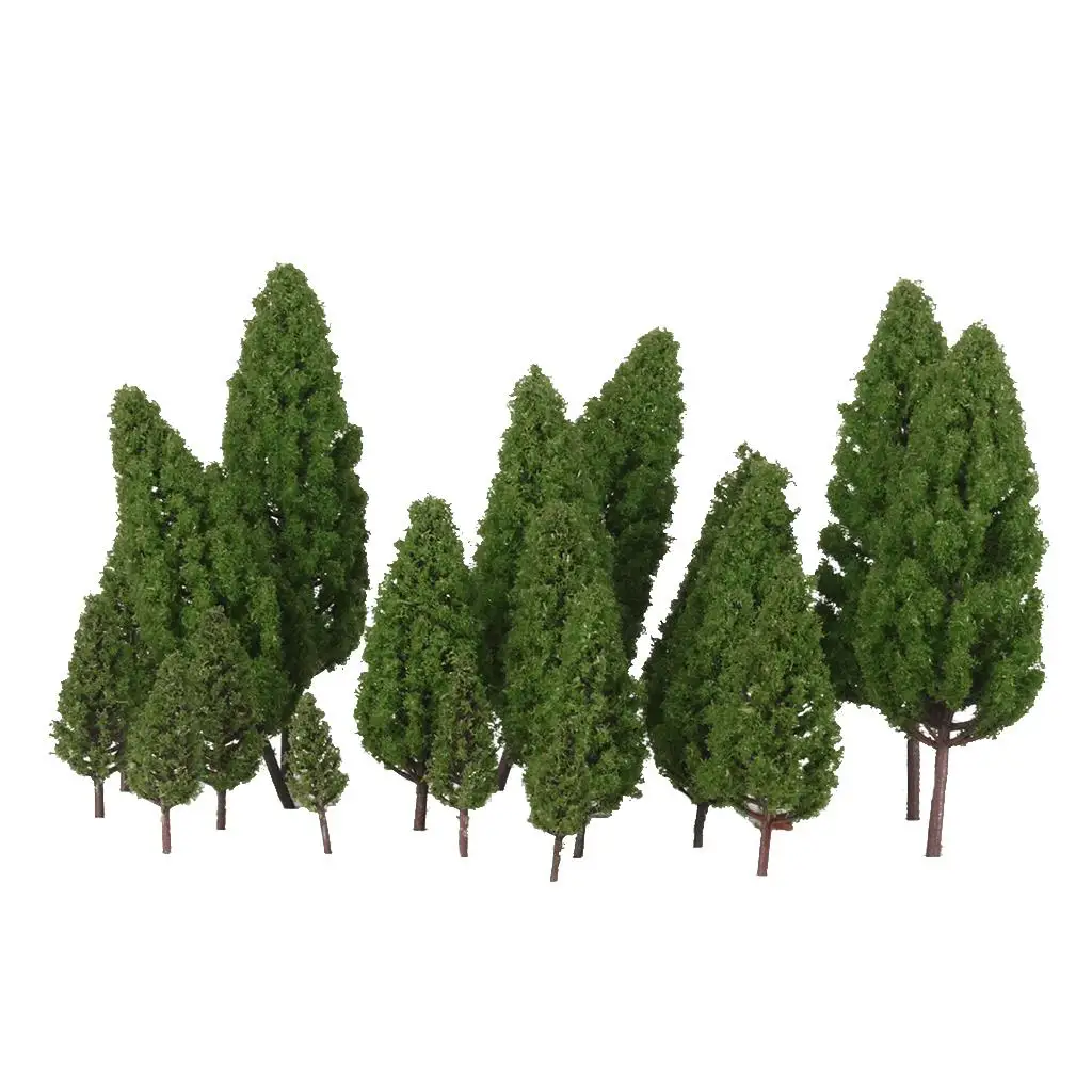 Pack of 20 Train Scenery Greenery Shape Trees Landscape 1/500