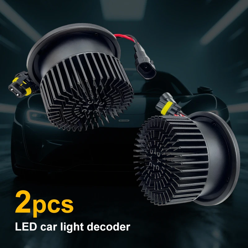 

2Pcs Car Headlight LED Decoder for Jeep Cherokee Auto Integrated Cover Decoder Harness Adapter Module Ballast Canbus Canceller