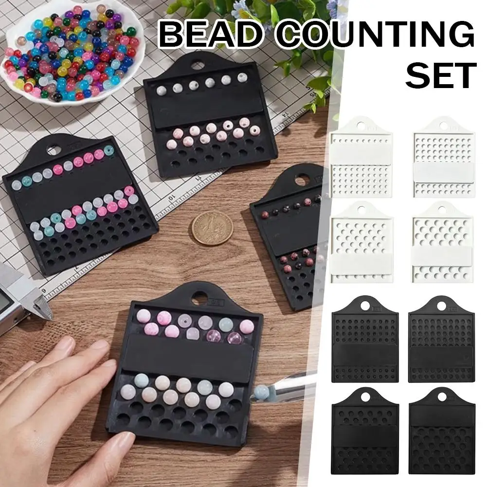 3/4/6mm Bead Counter Board Plastic Bead Counting Tray Quick Counting Tool for Jewelry Making DIY Reusable Portable Boards Stand