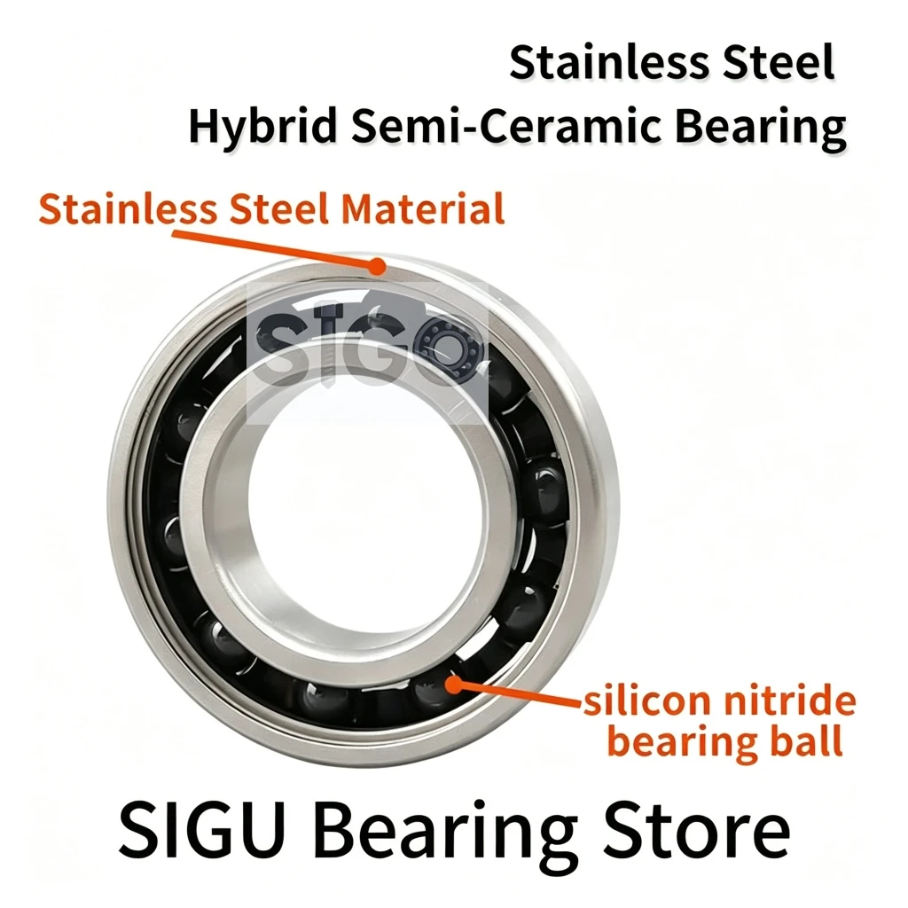 Wear Resistant Thin-Wall Stainless Steel Hybrid Semi-Ceramic Bearing  6812 6813 6814 6815 6816 6817-2RS