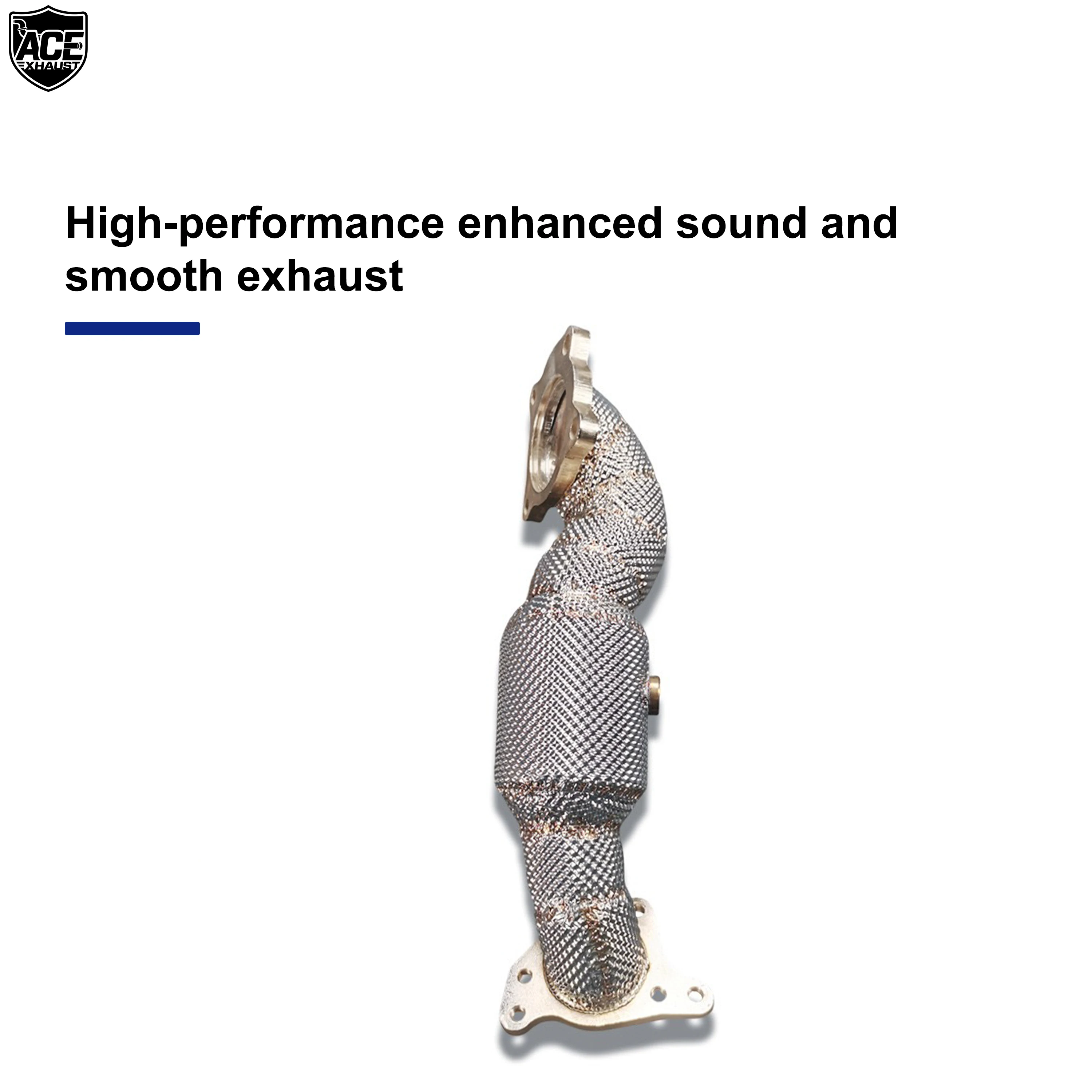 ACE Auspuffsysteme für Honda Civic Type R FL-5 Free Flow Downpipe aus SUS304 Edelstahl mit Katalysator – Detail 7