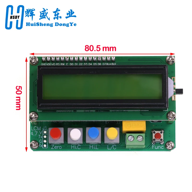 LC-100A digital LCD capacitance tester module inductance table TESTER LC Meter Frequency 1pF-100mF 1uH-100H LC100-A + Test clip