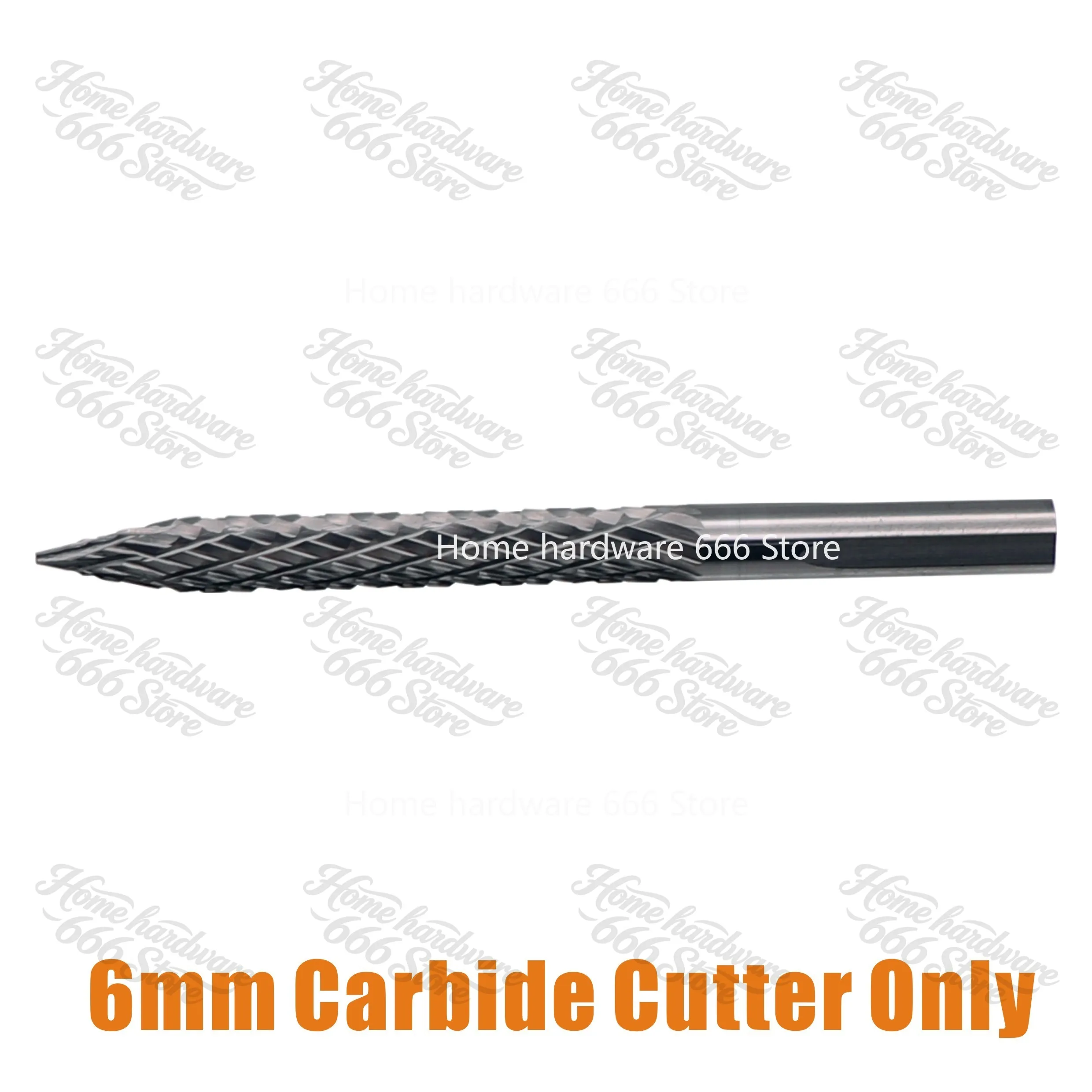 1pc Solid Carbide Cutter Rotary Burrs 6mm Shank with Adaptor Carbon Steel Drill Bit Pneumatic Drill BitTire Repair Patch Tool