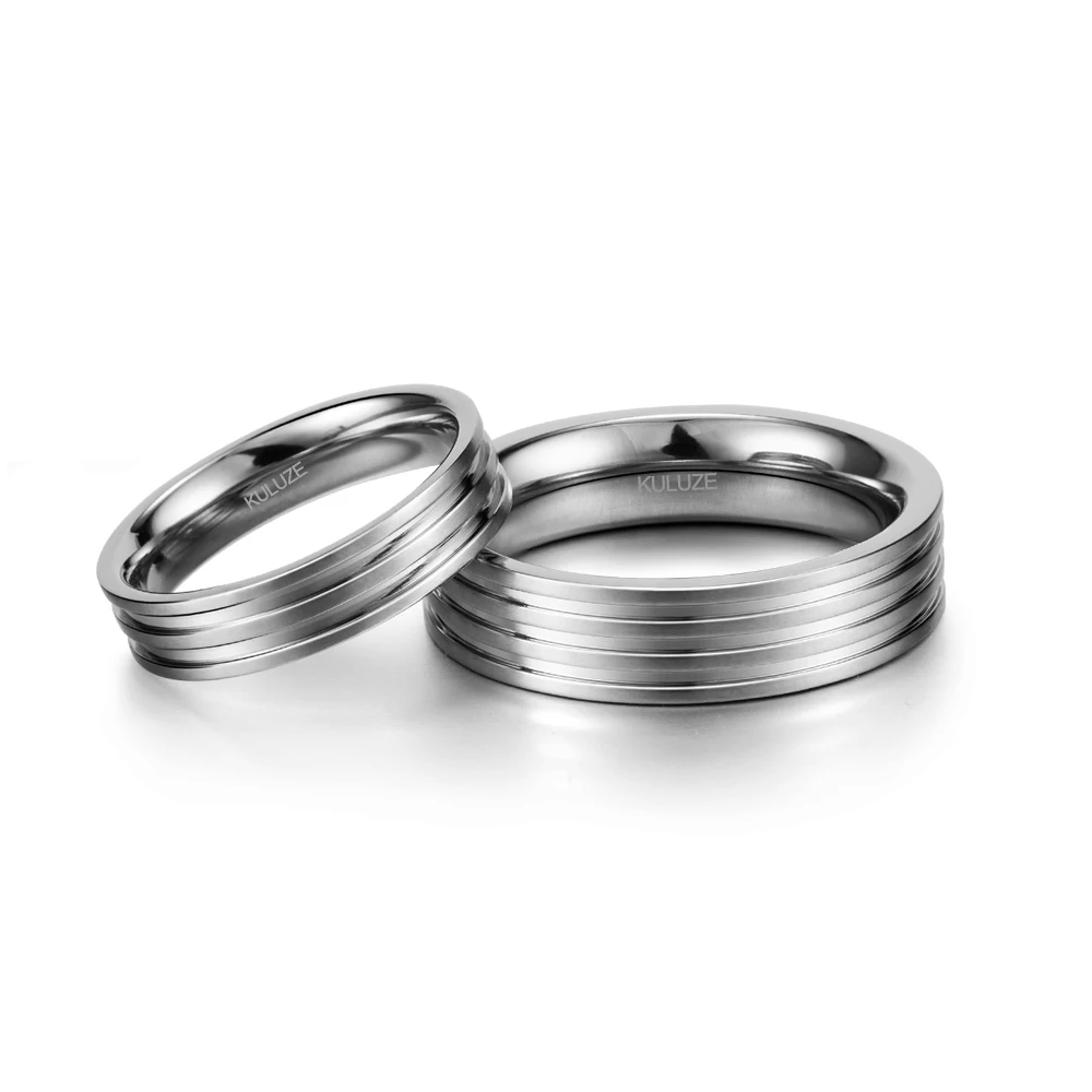 KULUZE 100% Titanium Circle Ring Luxury Shiny Love Ring Men Woman Jewelry Lovers gift Fashion Brands Smooth Glossy titanium ring