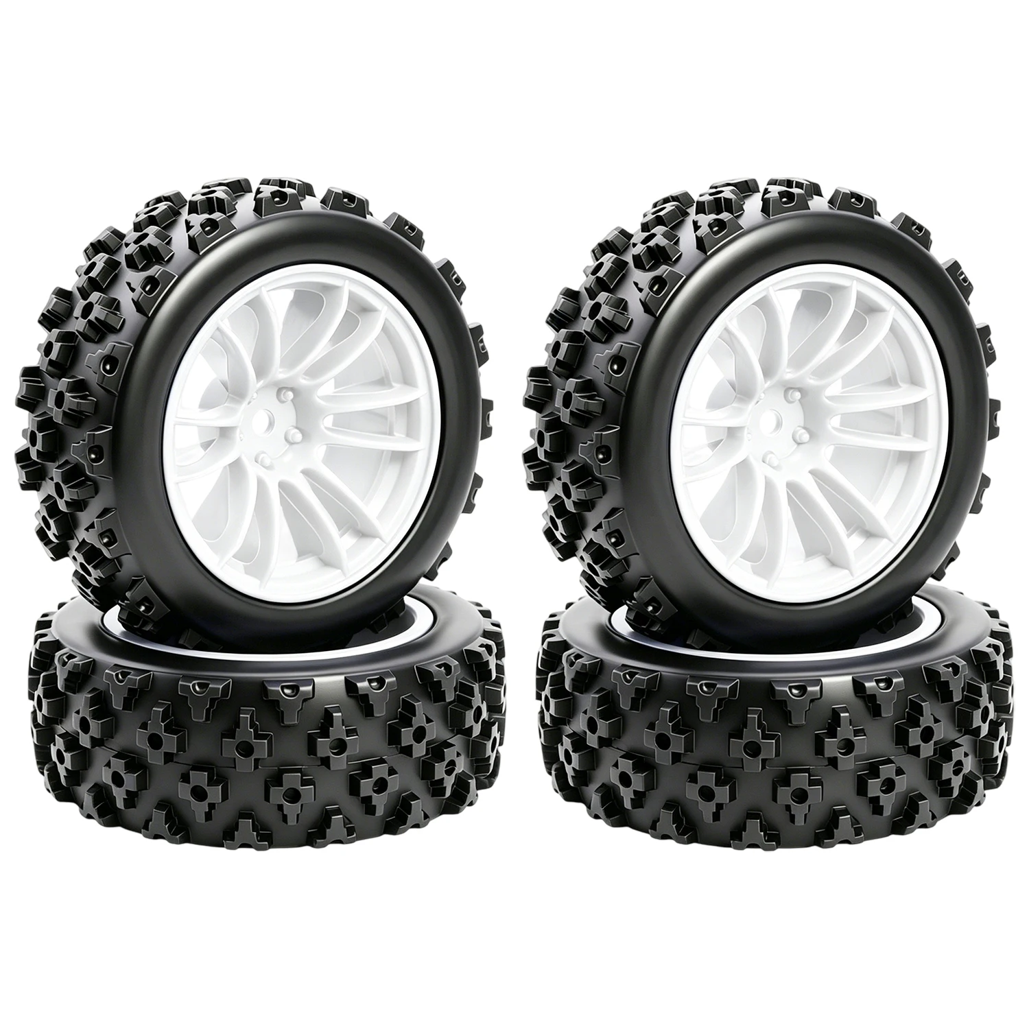 12mm Hex Wheel Tires Set, 1/10 On-Road Drift Wheels for LC PTG-2R, TAMIYA XV01 XV02, HSP MJX 10303 XTS-S10, HPI Kyosho Sakura CS