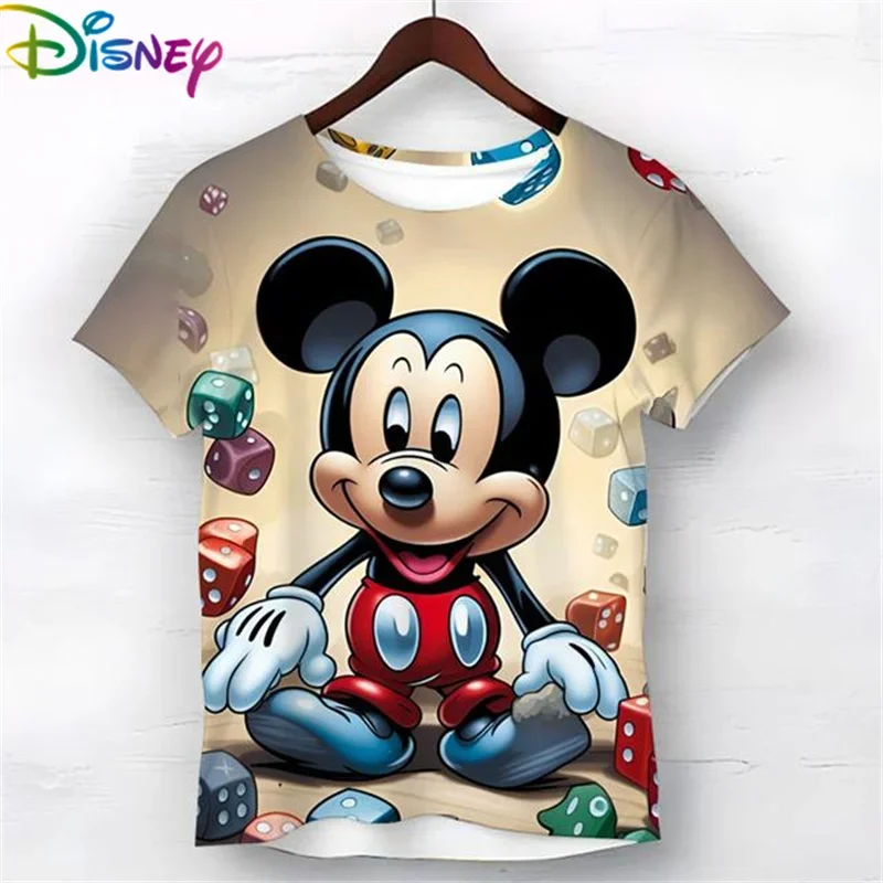 

Kids Summer Mickey Minnie Mouse T-Shirt Girls Clothes Breathable Cotton Casual Short Sleeve Tee