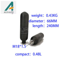 Alsafe 300Bar  30Mpa 4500Psi compact 0.48L 480cc High Pressure Carbon Fiber Cylinder HPA Tank M18*1.5