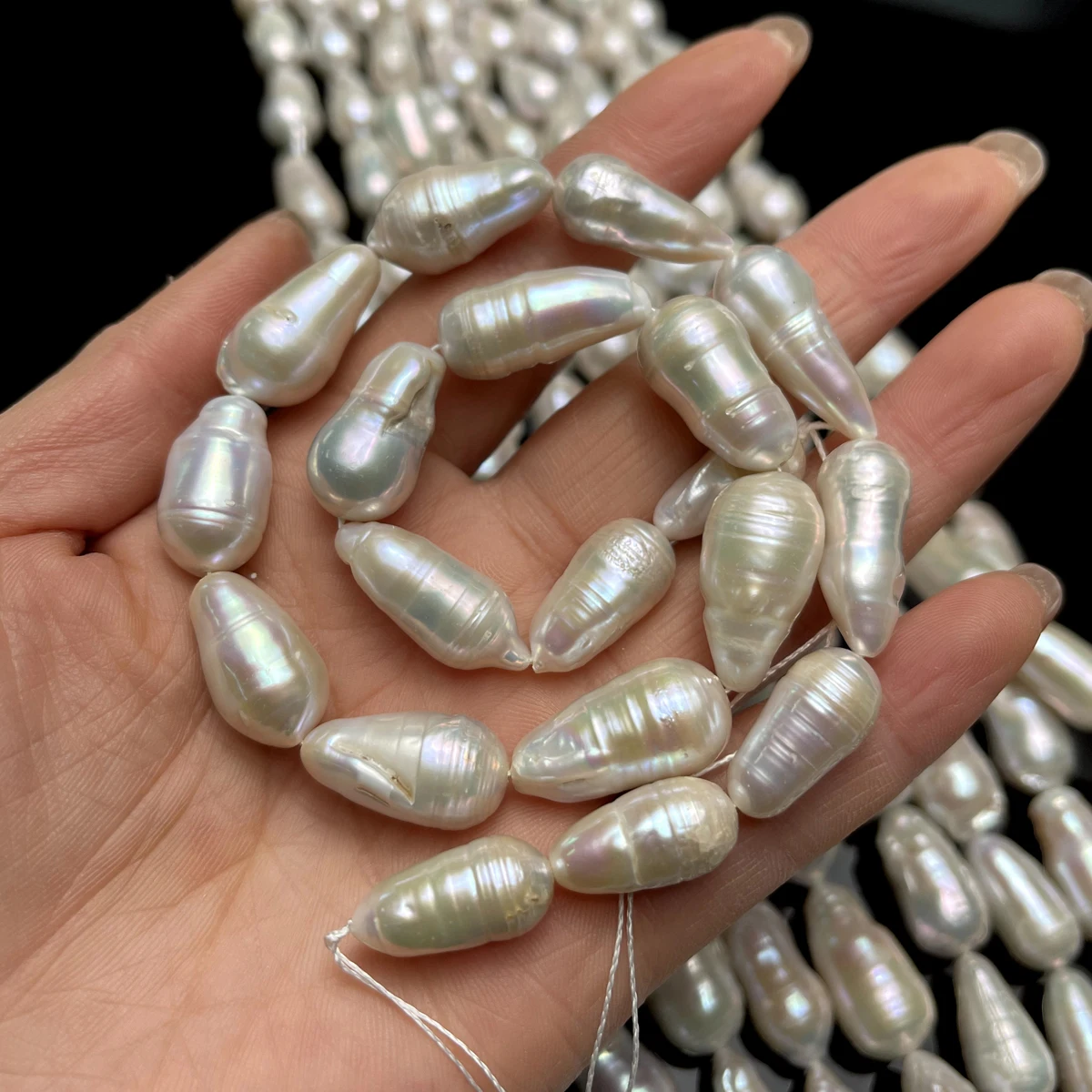 

Natural Freshwater Pearls 13x22mm Baroque Peanut Shape Beads for Jewelry Making Supplies DIY Women Necklace Bracelet Accessories