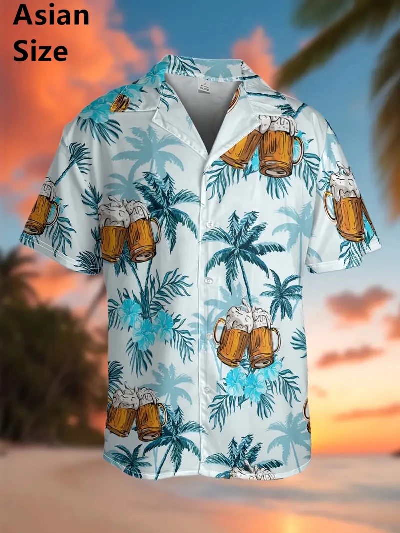

Hot Sale Of The Season New Hawaii Short Sleeve Shirt Men's Beach Independent Station Digital Heat Sale New Casual Shirt Summer
