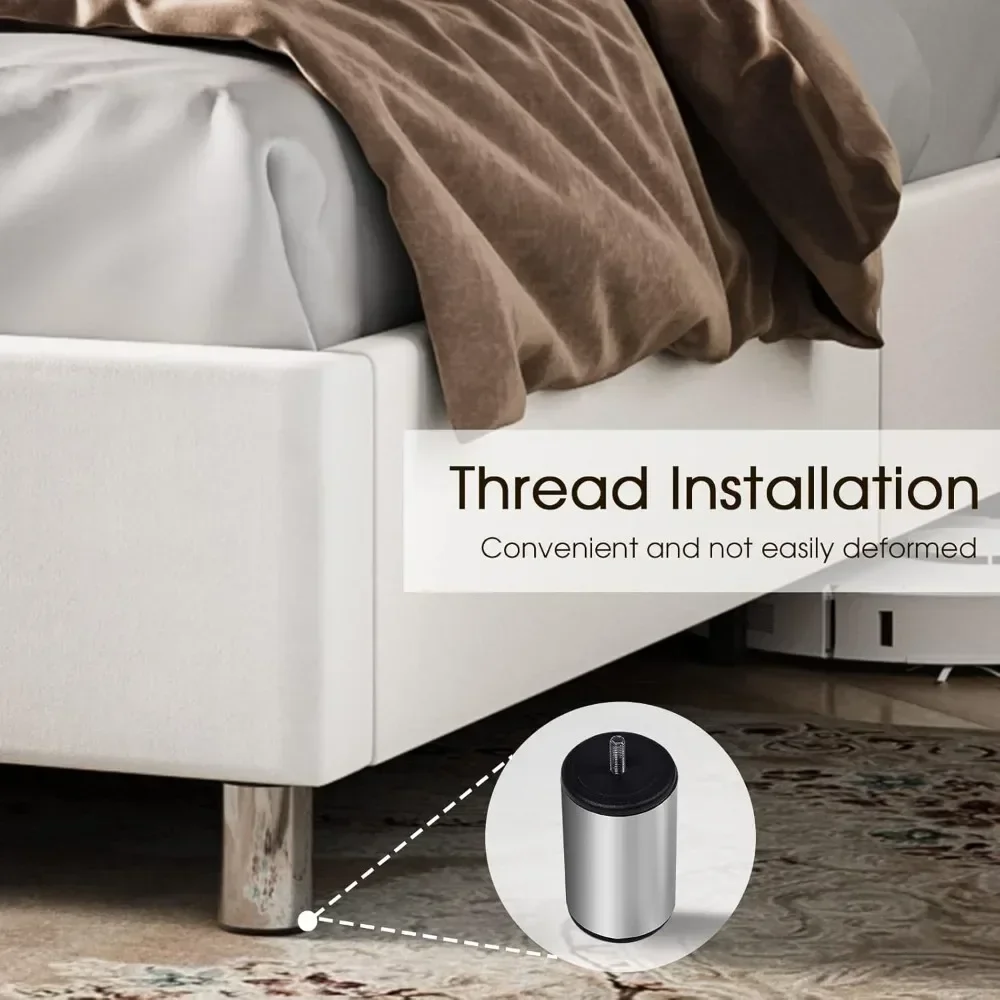 Bed Frame Upholstered Bed Velvet Low Profile Platform No Box Spring Needed/Easy Assembly Bed with Raised Wingback Headboard