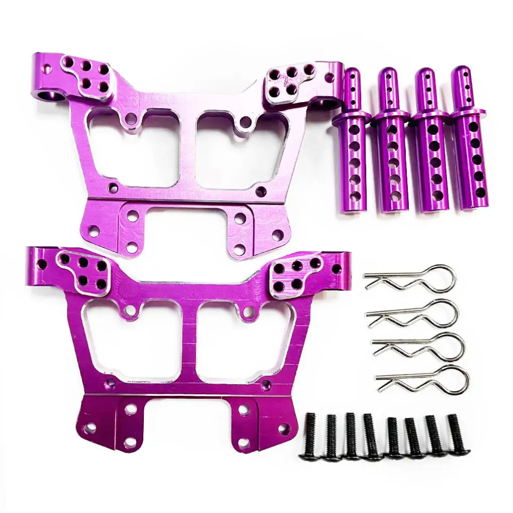 RCGOFOLLOW Front Rear Shock Tower RC Car Part Durable Rc Front Rear Shock Tower For 1/10 Volcano EPX Monster Trucks Purple