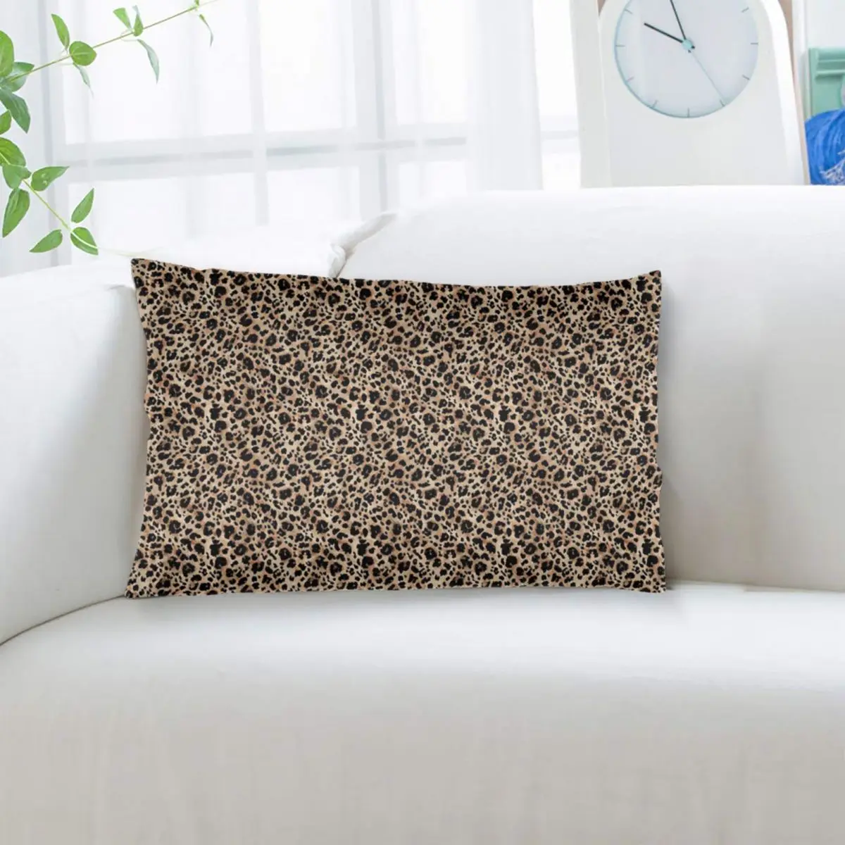 Brown Leopard Pattern Rectangle Pillowcase Cushion Cover Decor Bedroom Bed Home Comfort Throw Pillow