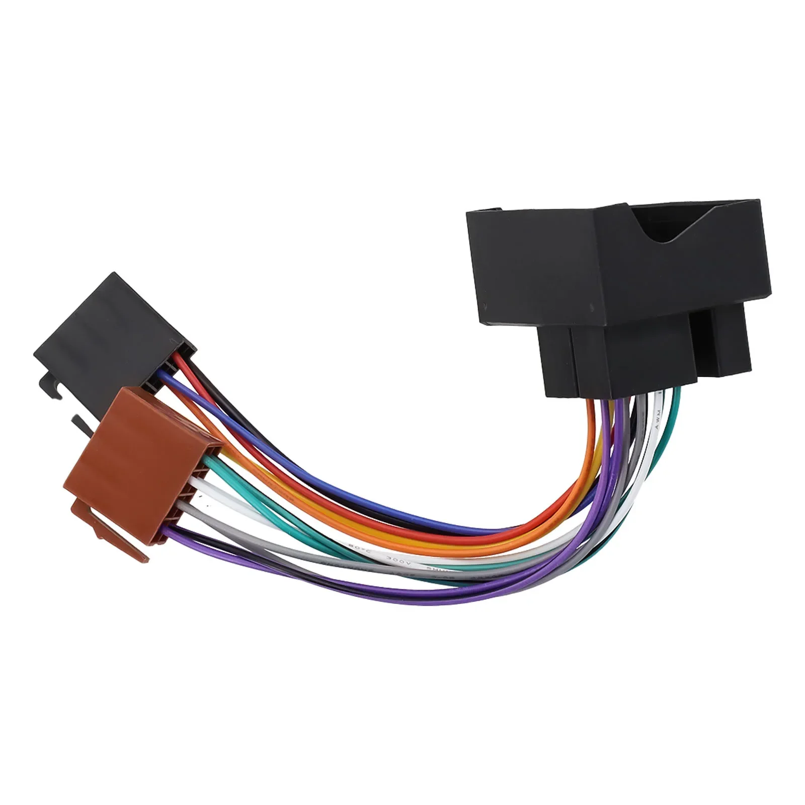 For Bora For Golf Cable Connector Plug Radio Wiring Harness Black Non-deformation Wear-resistant 12V 220mm ABS