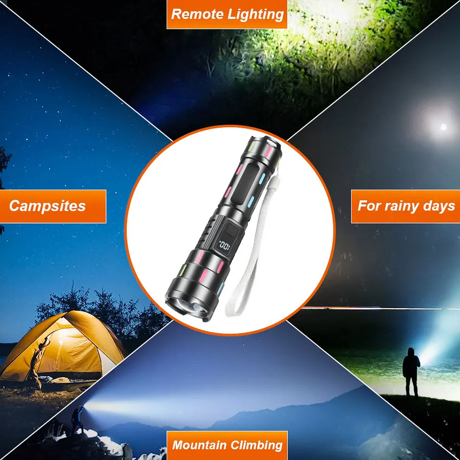 Ultra Powerful 10000LM LED Flashlight Rechargeable Tactical  Zoomable Emergency Torch Use 26650 Battery Camping Fishing Lantern