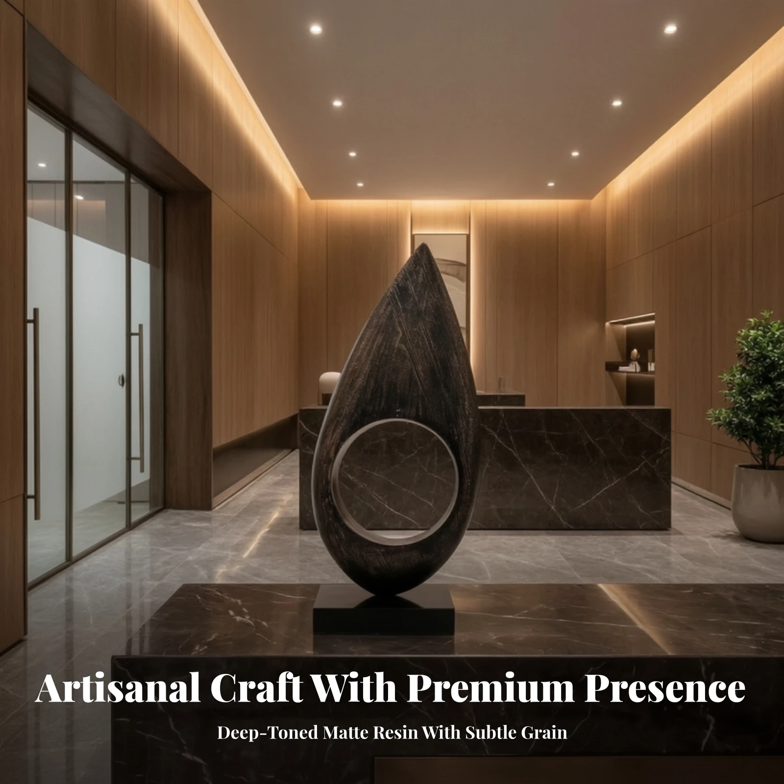Decorative Sculpture with Base Modern Sculpture with Base Art Ornament Abstract Tabletop Figurine Geometric