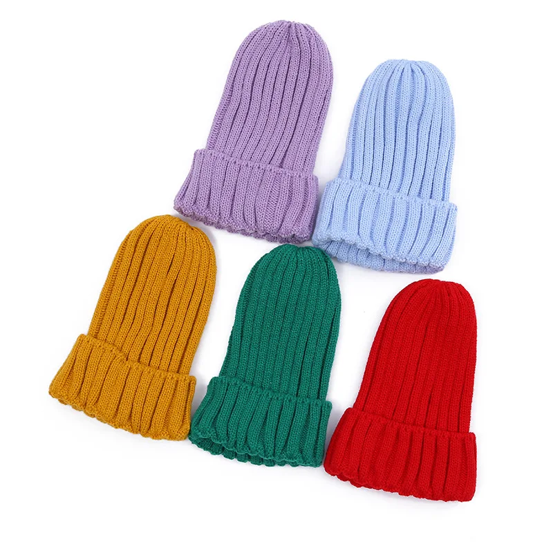 Autumn And Winter New Model Women's Fashionable Keep Warm Pointed Caps Men's Versatile Monochrome Rolled Edge Casual Knitted Hat