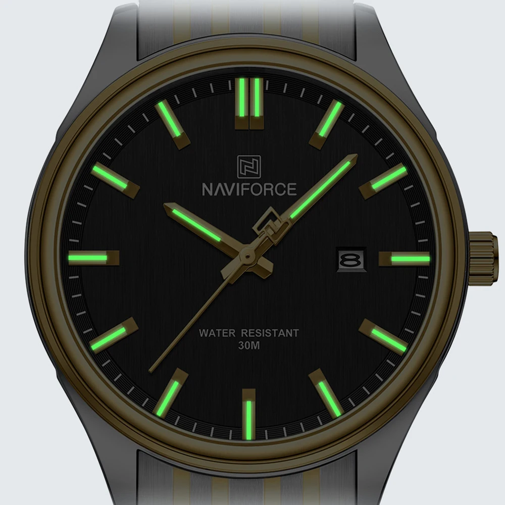 NAVIFORCE-Relojes de pulsera impermeables para hombre y mujer, reloj de cuarzo clásico de negocios, reloj de escena importante, relojes para pareja