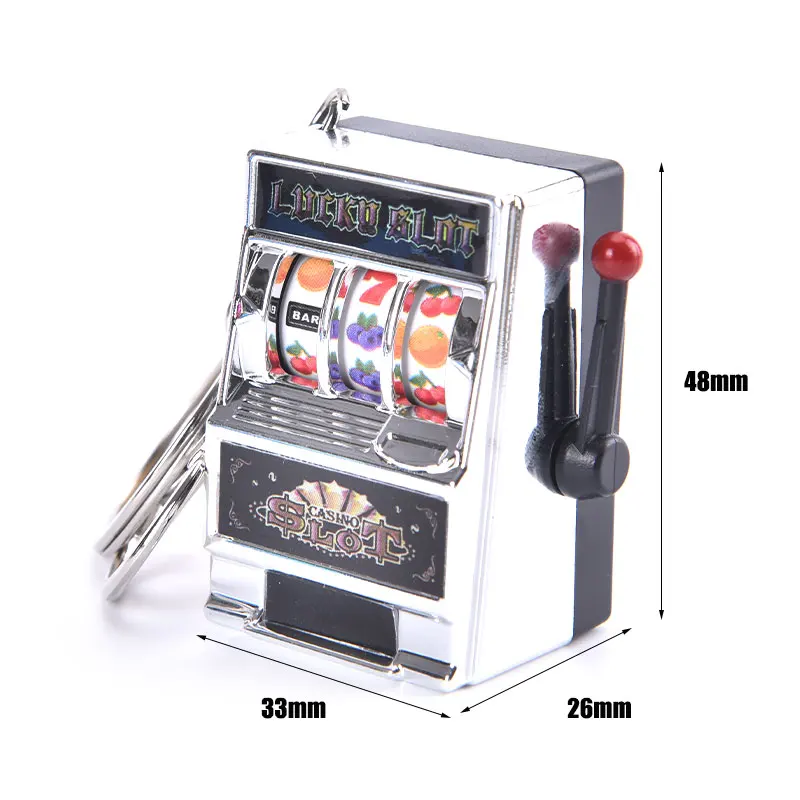 1pc Lucky Jackpot Mini Fruit Slot Machine Fun Birthday Keychain Gift Kids Educational Toy Coin Operated Games Machine