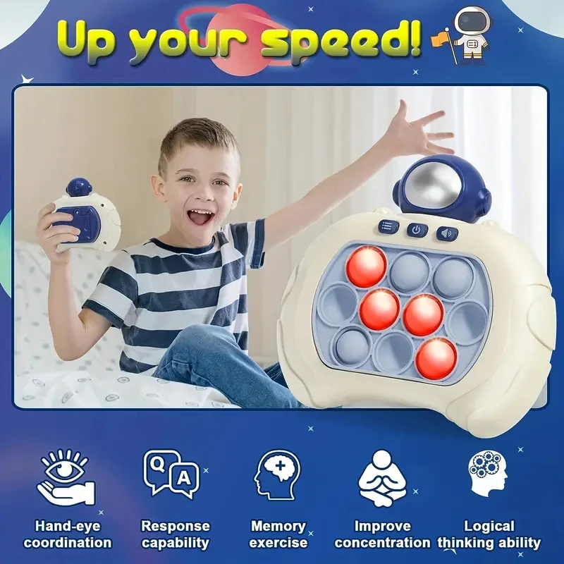 Handheld Game for Kids, Pop Fidget Game Toys, Quick Push Game, Bubble Stress Pop Light Up Game