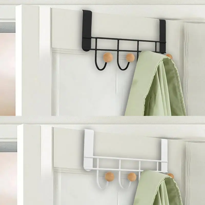 Over Door Rack Hanger Hooks Coat Organizer Hook Clothes Hat Hanging Coats Metal Hats Towel Bag Holder Bags Towels Bathroom