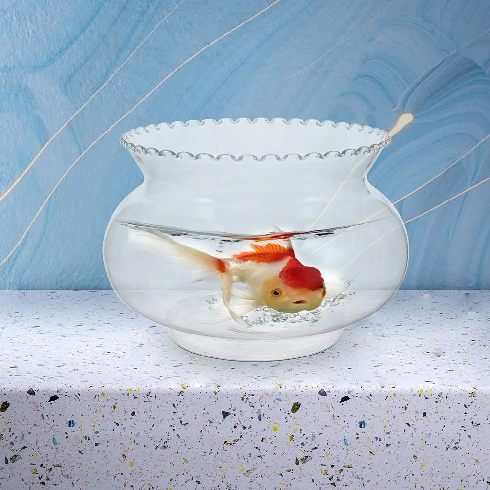 

2200Ml Small Fish Tank Clear Bubble Planter For Betta Goldfish Aquarium Terrarium Desktop Decor Vase Pot Plastic Round Bowl