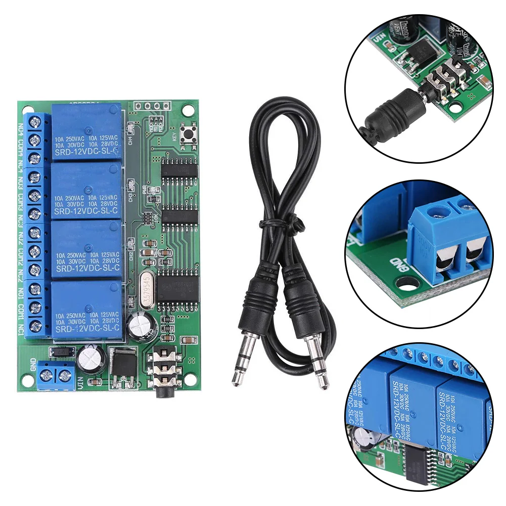 Tone Signal Decoder Relay For AD22B04 12V 4 Channel For DTMF Tone Decoder Relay Phone Remote Control PLC Parts