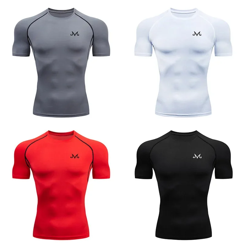 Men Running Compression T-shirt Short Sleeve Sport Tees Gym Fitness Sweatshirt Male Jogging Tracksuit Homme Athletic Shirt Tops