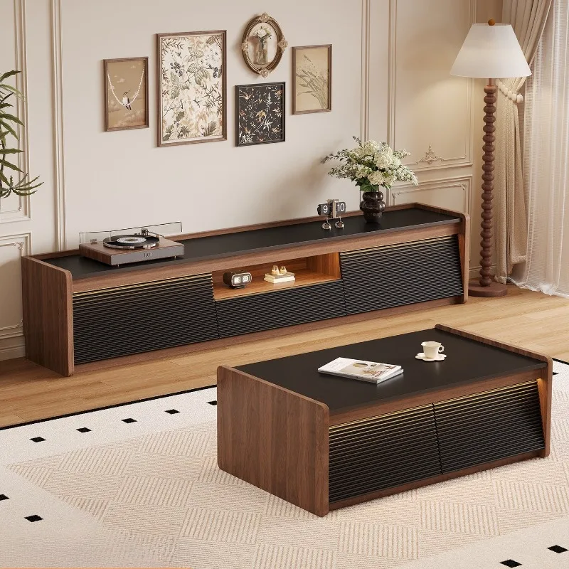 

rounded corners TV cabinet simplicity aesthetic Retro medieval TV stand interior mobili per il soggiorno living room furniture