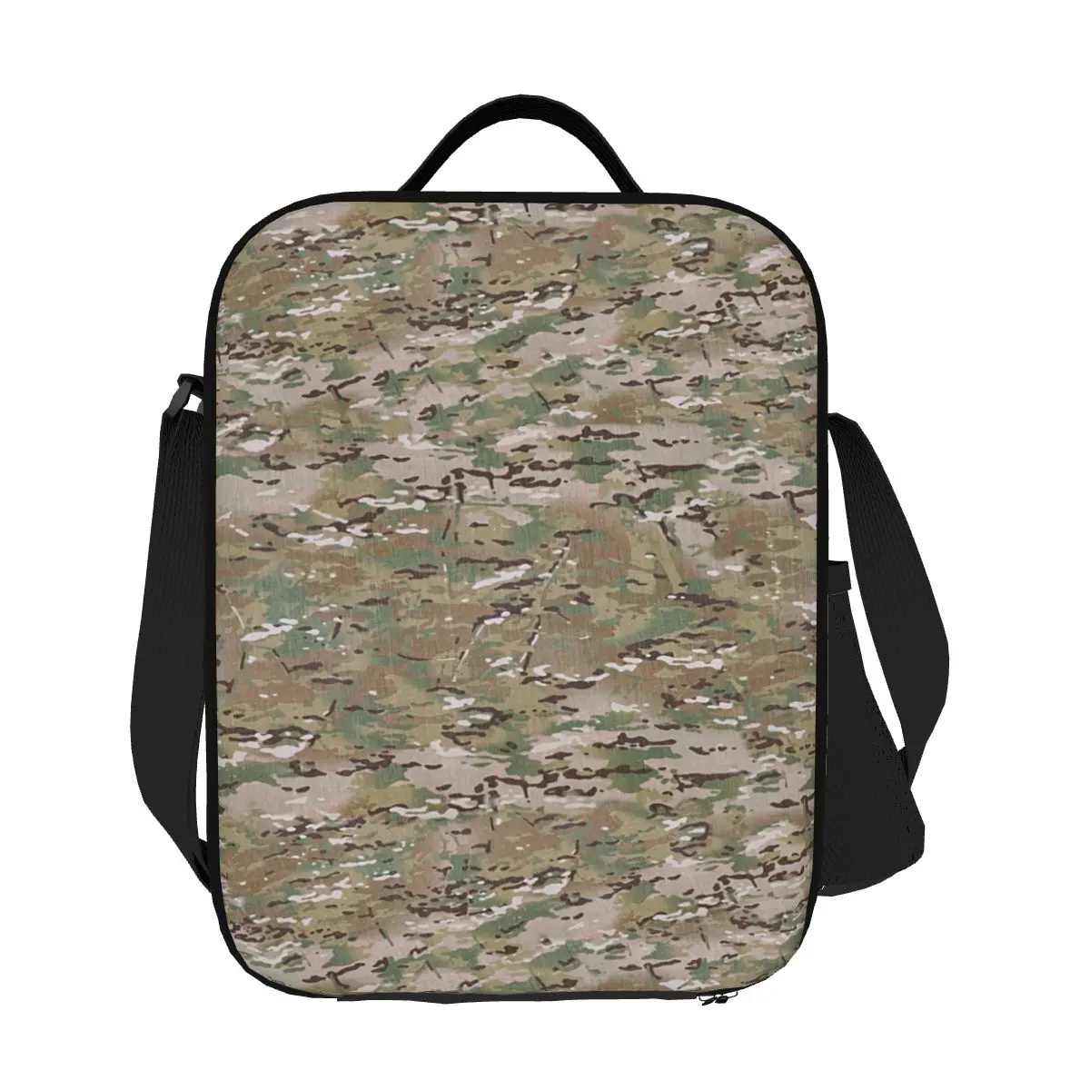 

Custom Brown Hunting Camo Pattern Insulated Lunch Bag for Women Camouflage Cooler Thermal Bento Box Office Picnic Travel