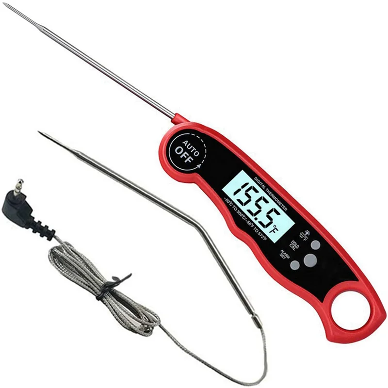 Digital Thermometer Oven Double Probe Cooking Thermometer with Alarm Function Suitable for Meat, Food, Barbecue, Etc