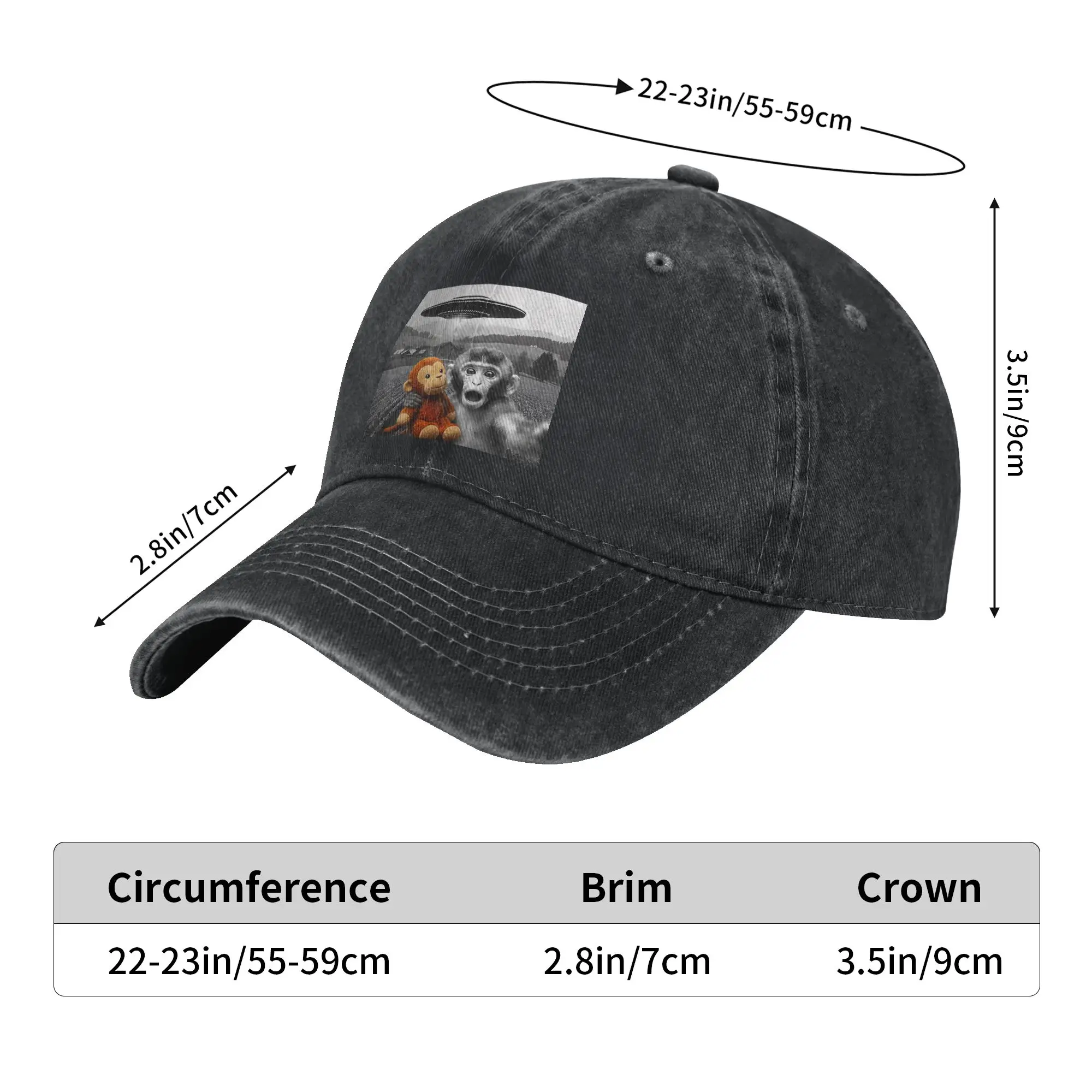 Punch Monkey UFO Funny Selfie Casual Baseball Cap Spring Trucker Hat Sun Outdoor Snapback Cap Men Fitted Retro Baseball Caps
