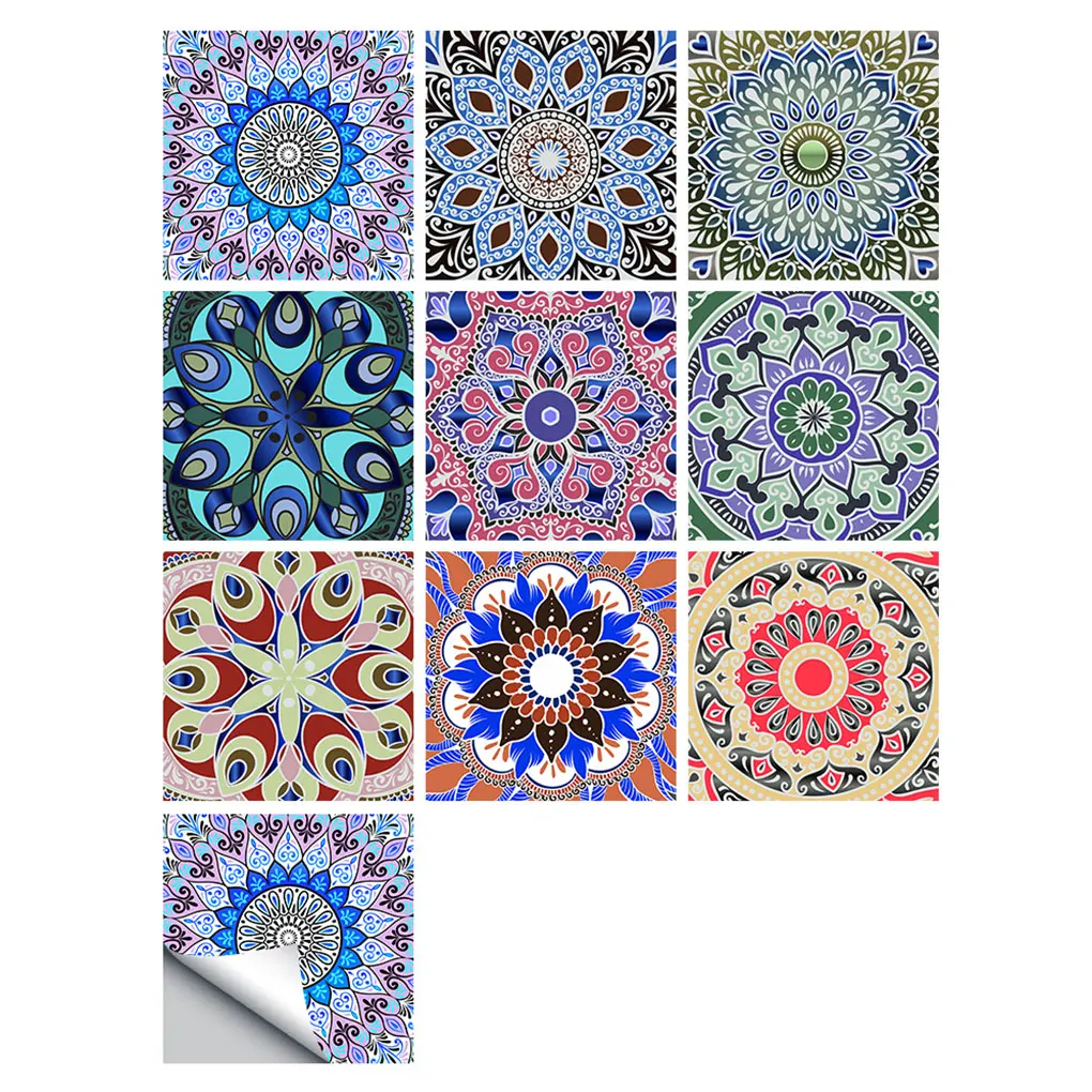 

Wall Tile Vinyl Flower Wall Sticker Mural Tile Decal Waterproof Self-Adhesive Tile Sticker, MZ-2-141, Large