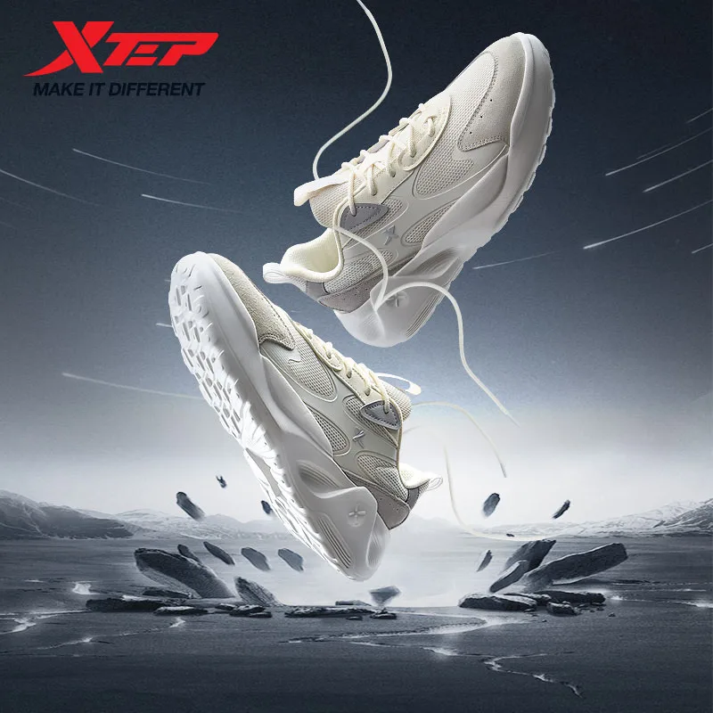 Xtep Starfall Lite Casual Shoes For Women 2025 Spring Lightweight Sports Shoes Cozy Everyday Thick Sole Sneakers 875118320018