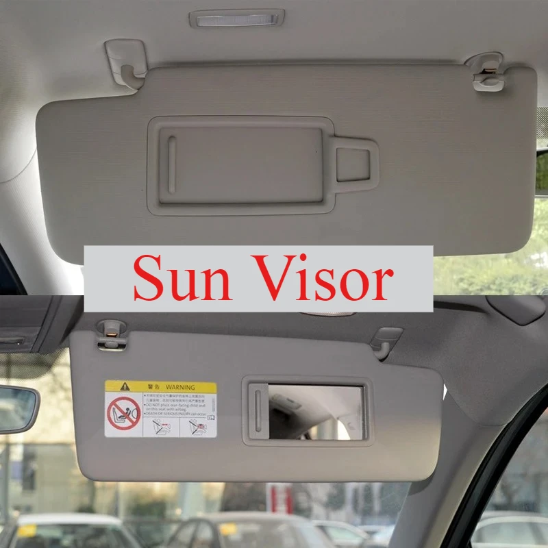 Gray/Black Style Sun Visor with Makeup Mirror For VW Tiguan L 2017-2024 Kodiaq Touran Interior Accessories 5TD857551 5TD857552