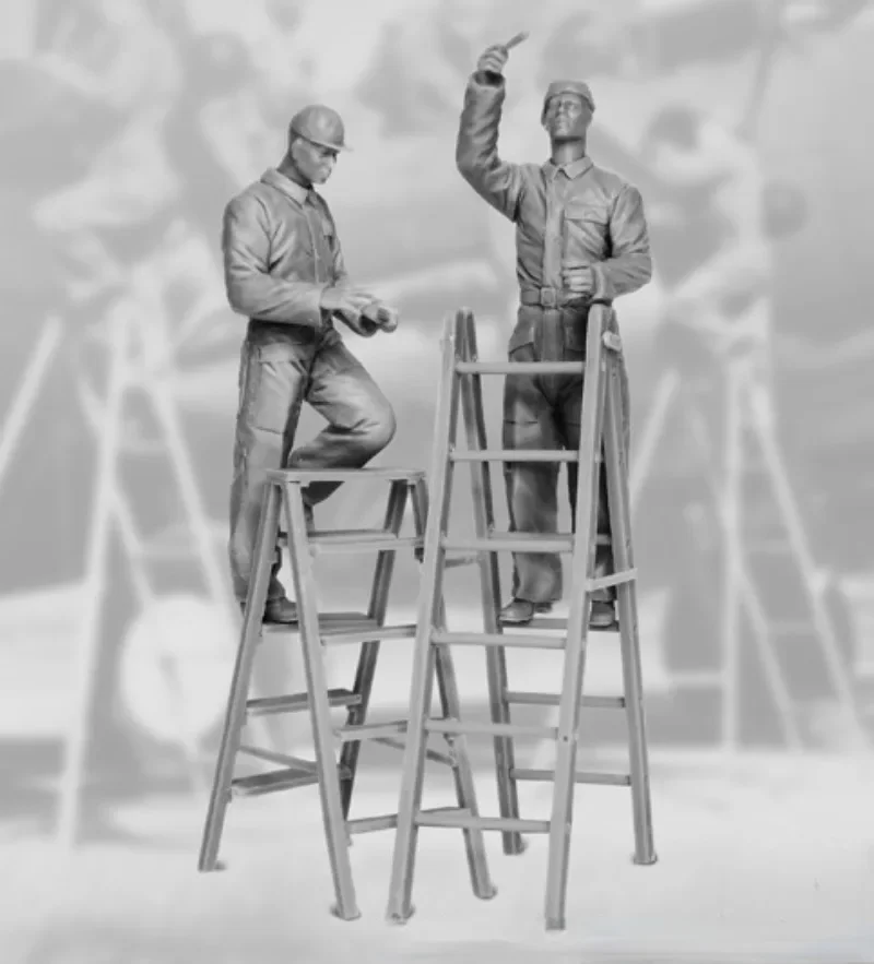 1/32 Resin Soldier Figure Model Kit Miniature Hobby Mechanics Personnel USAAF 1940-45 Set Unassembled Unpainted Free Shipping