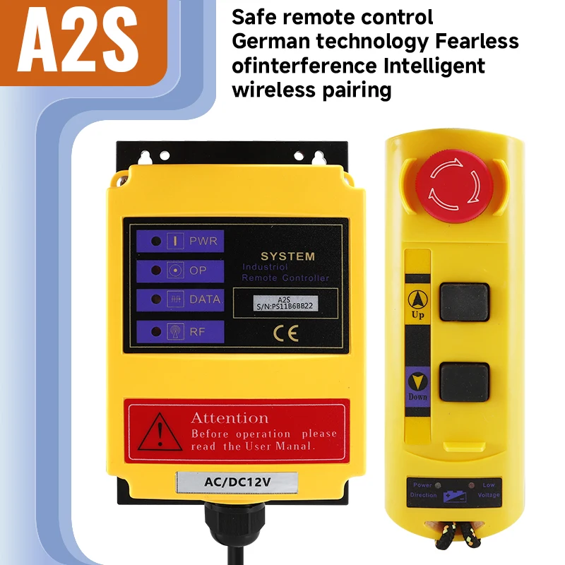 Interruptor de Controle Remoto sem Fio Industrial F212s Usado para Controle Remoto de Grua Elétrica Guindaste