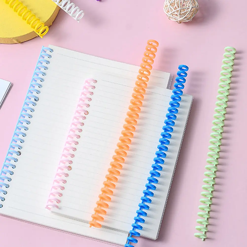 

10 шт. пластиковых спиральных пружин для переплета тетрадей, сверхпрочные, многоразовые, легко открываются и закрываются вручную, для школы и офиса