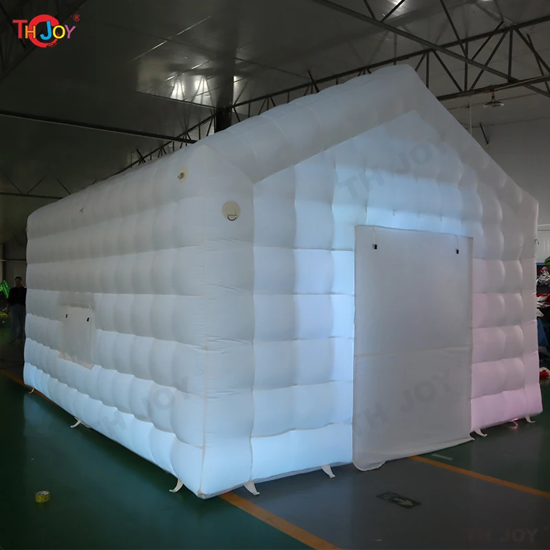 Free Air Shipping 6x4m Disco Black White House Cube Blow Up Tent Inflatable Nightclub Portable Inflatable Party Tent