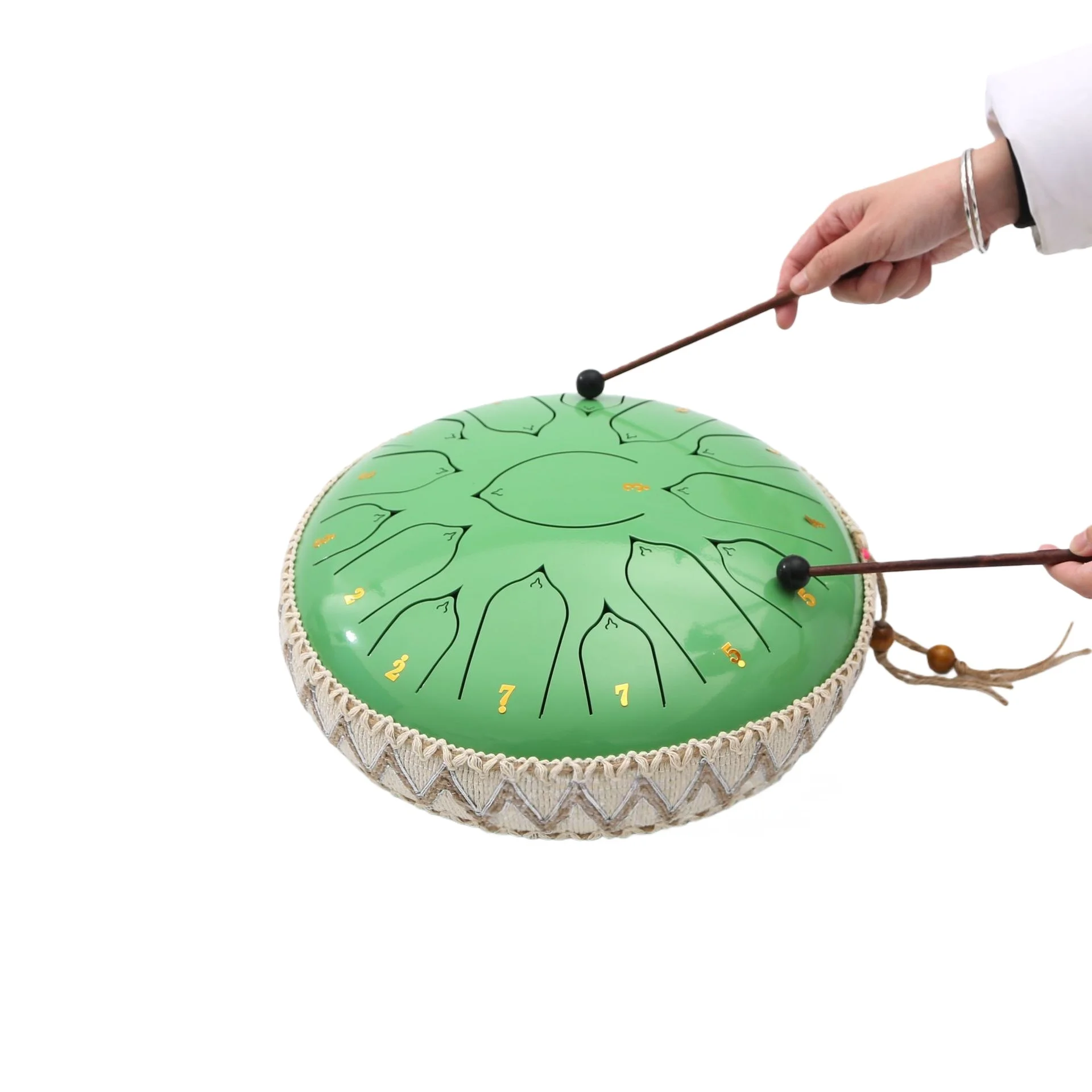 13 Inch 15 Music Note Hand-clicked Steel Tongue Drum Color Tambourine Meditation Beginner Child Enlightenment