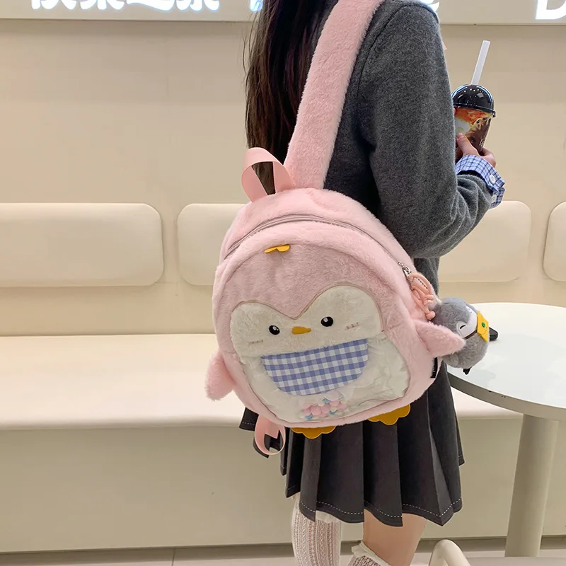 Cartoon Student Backpack Travel Backpack Junior High School Small Backpack Trendy Japanese Cute Penguin Backpack Female