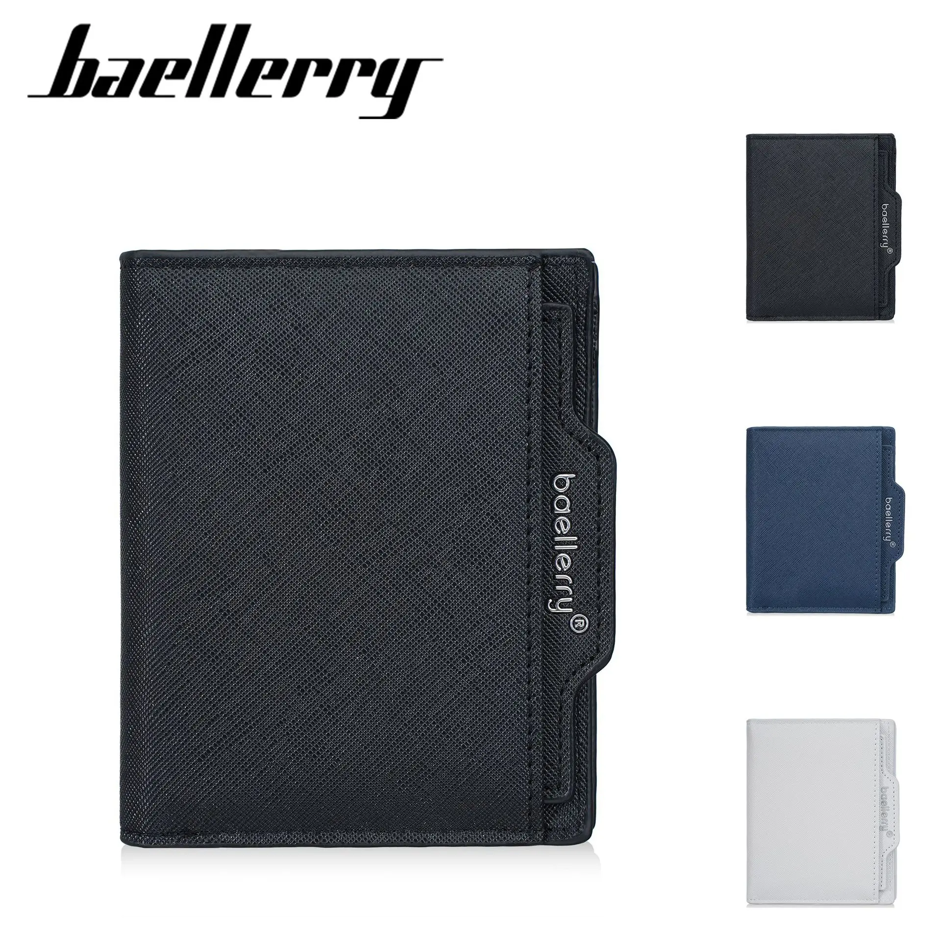 Baellerry Ultradünne kurze Herrenbrieftasche mit 8 Kartenfächern + 1 Rechnungsfach + 2 SD-Kartenfächern, integriertem Münzfach mit Reißverschluss