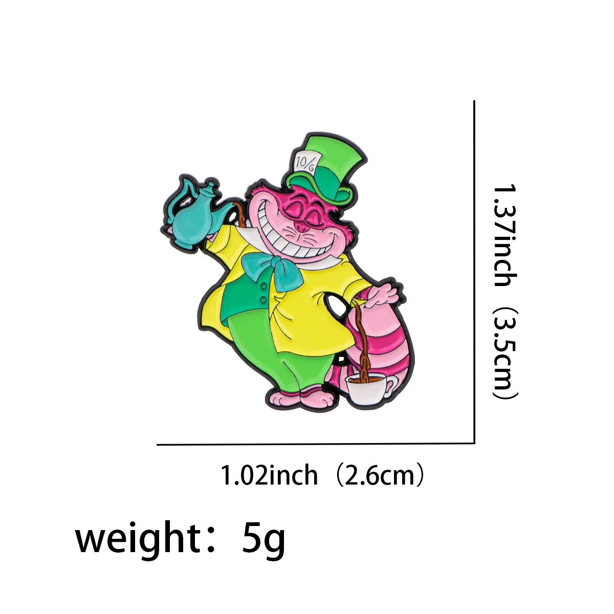 Alice in Wonderland Enamel Pin Eat Rich Brooch Pines Caterpillar Lapel Pins Badge on Backpack Clothing Accessories Funny Jewelry view 2