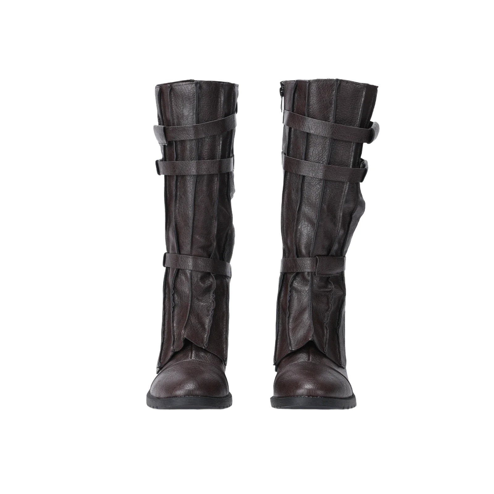 Botas medievales renacentistas, zapatos de caballero para hombre, Cosplay de fantasía, botas negras y marrones, disfraz de batalla espacial de película, accesorios de disfraz