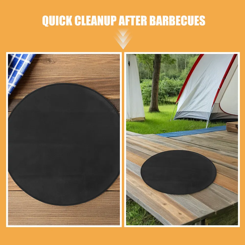 24 Inch Round Bbq Grill Mat Fireproof Heat Resistant Outdoor Fire Pit Pad for Deck Protection Camping Waterproof Floor Mat view 5