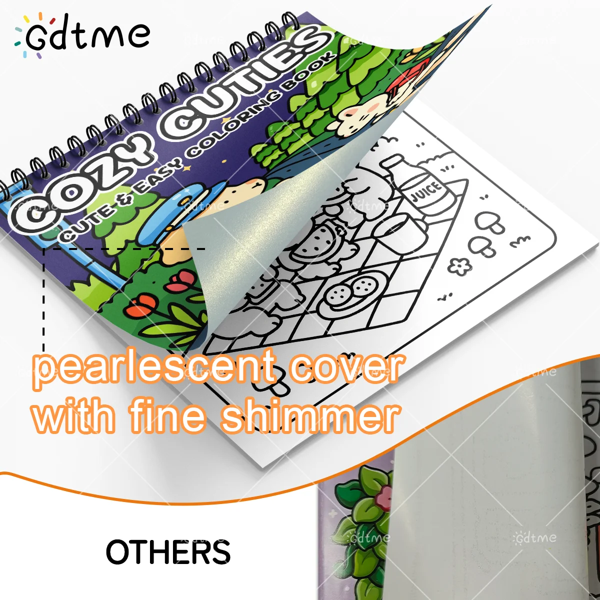 COZY CUTIES Adult Coloring Book Spiral Bound 24 Pages Educational Stress Relief DIY Drawing Art Book For Teens Adults