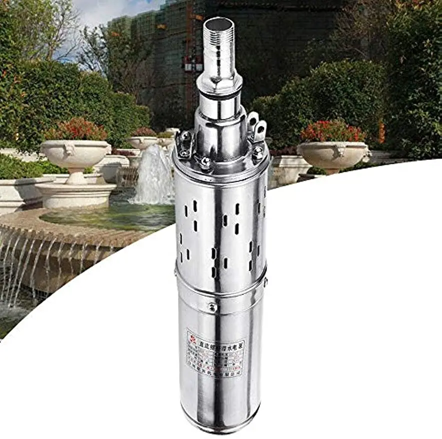 DC12V Solar Power Water Pump Farm & Ranch Submersible Pump 1.2m3/h Flow Deep Well Pump 25mm Outlet Lift