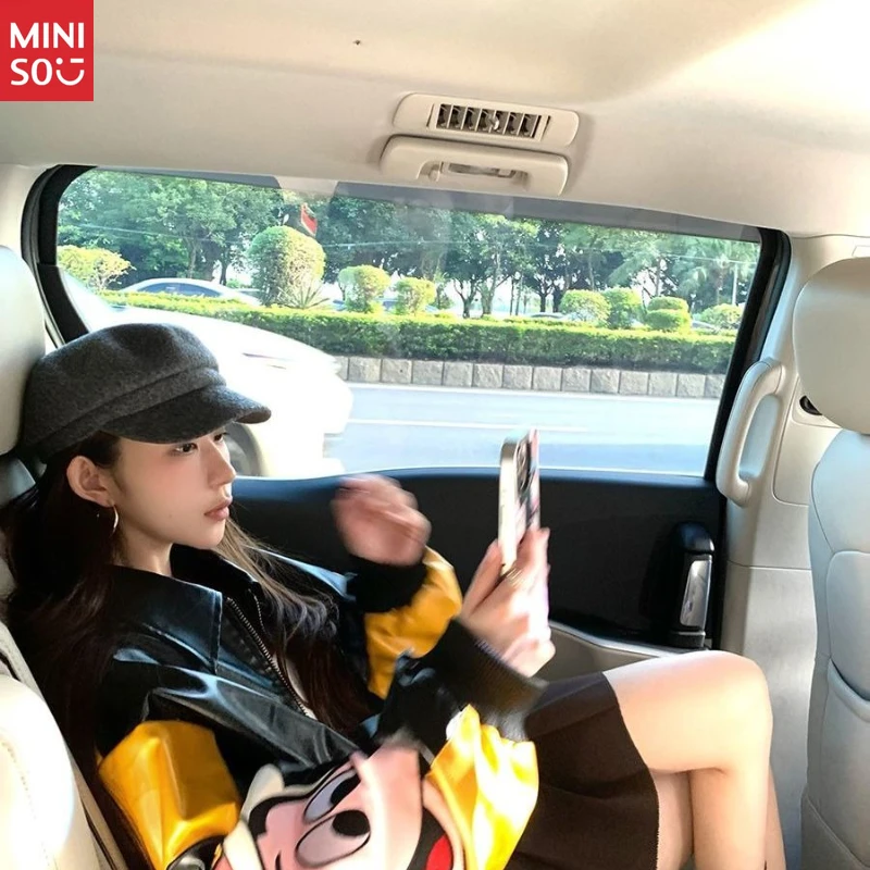 디즈니 미키 가죽 재킷, 컬러블록 노치 칼라 코트, 유니섹스 빈티지 아우터웨어